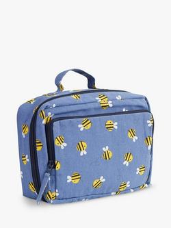Frugi Kids' Buzzy Bee Organic Cotton Wash Bag, Blue/Multi, Blue/Multi