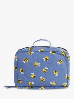 Frugi Kids' Buzzy Bee Organic Cotton Wash Bag, Blue/Multi - view 2, Blue/Multi
