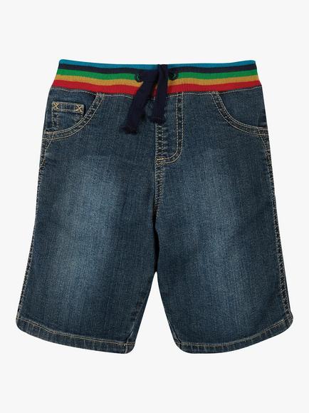 Frugi Kids' Dorian Denim Shorts, Mid Wash Denim - view 2, Mid Wash Denim