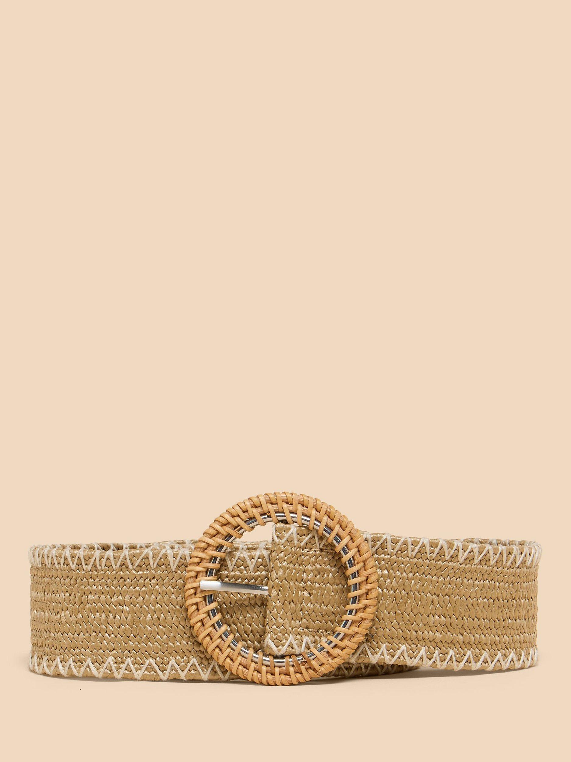White Stuff Woven Raffia Belt, Natural