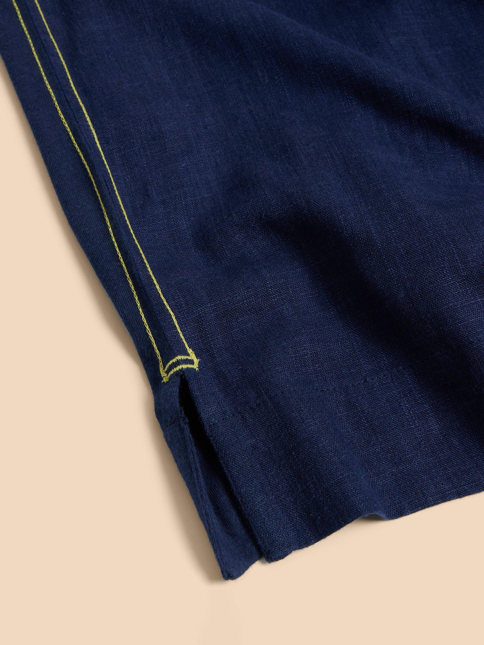 Product image 6 of 7, which shows White Stuff Celia Linen Blend V-Neck Shirt, Fr Navy, 6