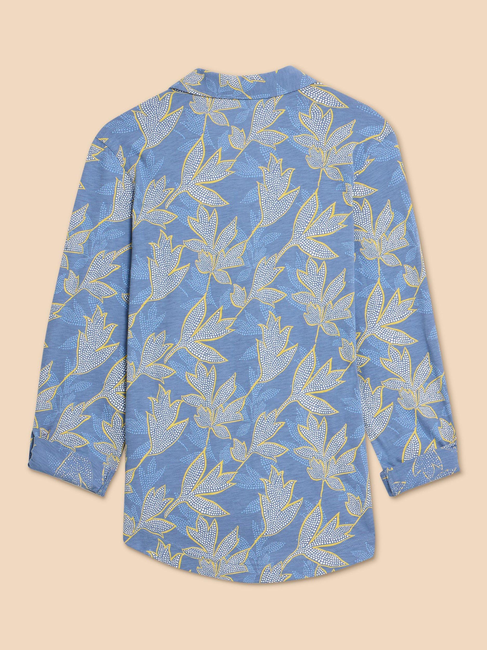 Product image 7 of 7, which shows White Stuff Annie Leaf Print Shirt, Blue, 6