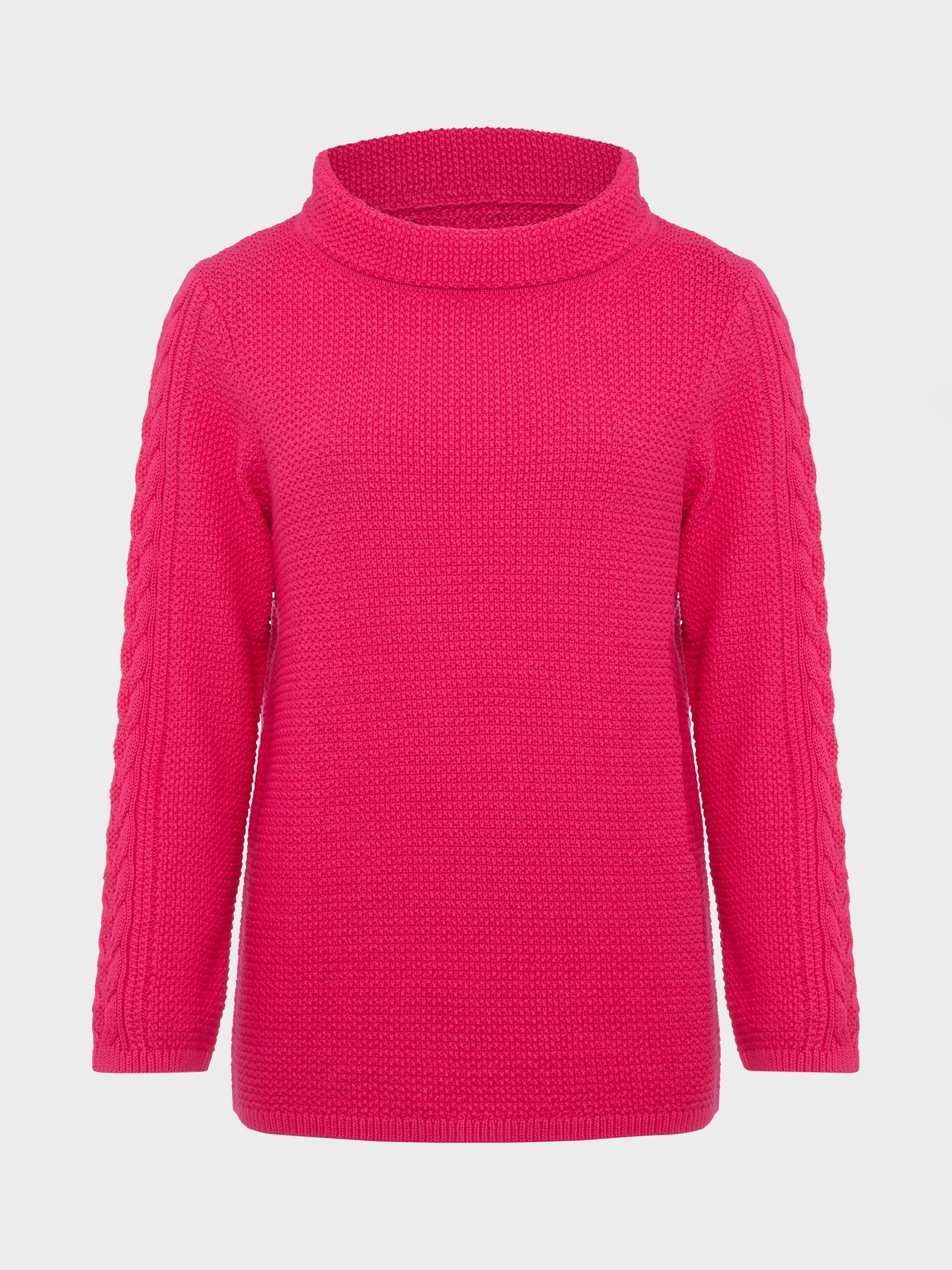 Product image 5 of 5, which shows Hobbs Camilla Cable Knit Detail Jumper, Sapphire Pink, XS