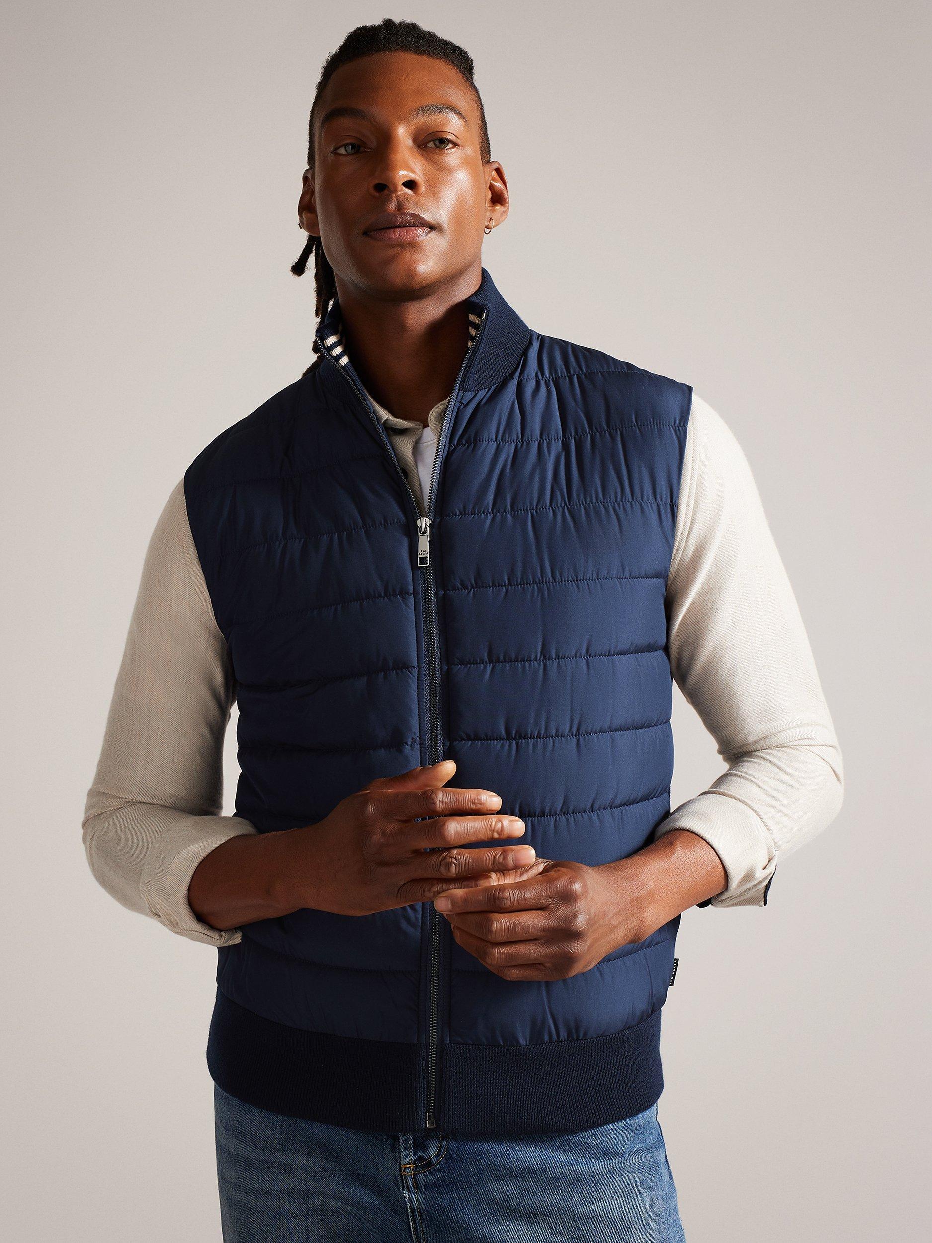 Ted Baker Dejas Funnel Neck Gilet, Blue Navy