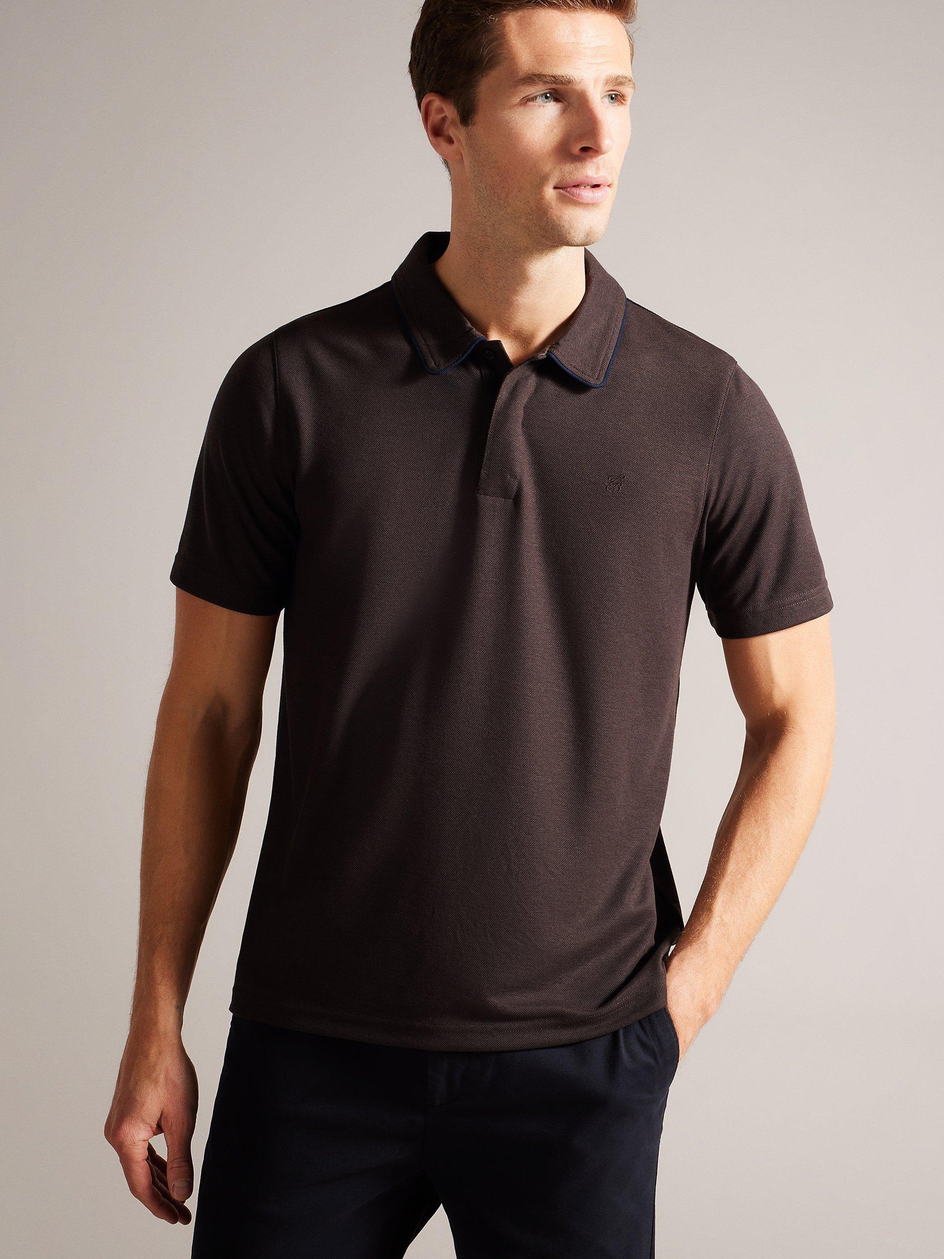 Ted Baker Aroue Short Sleeve Auede Trim Polo Shirt
