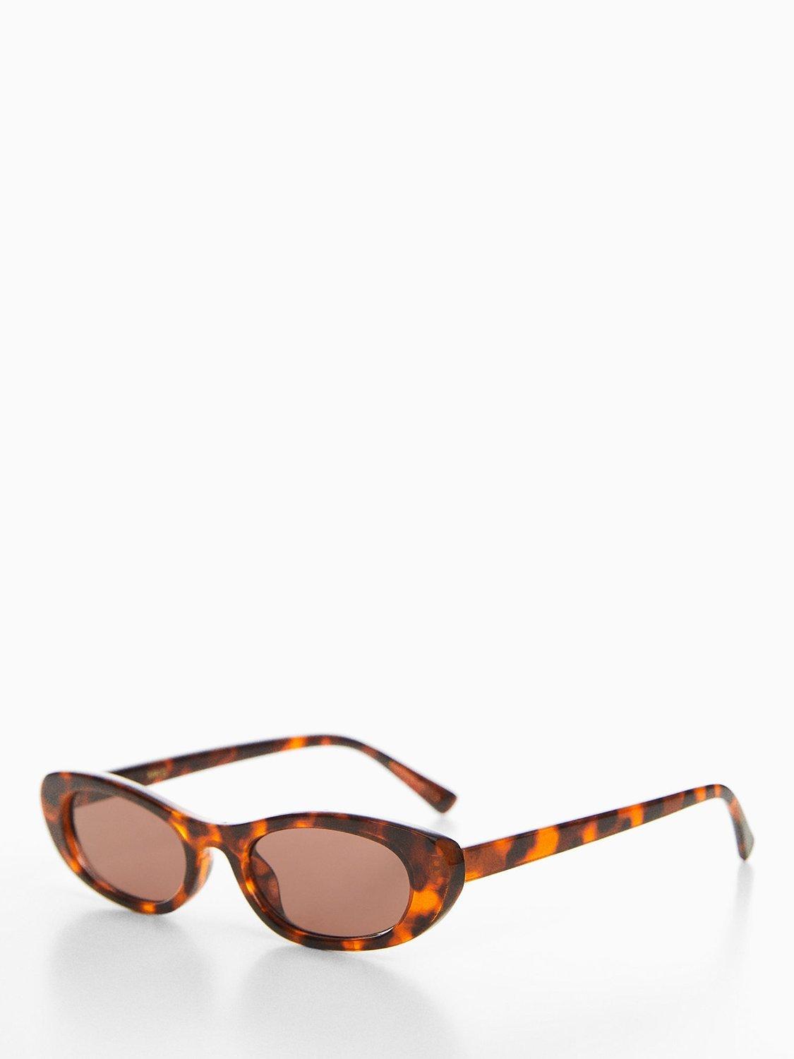 Mango Women's Camila Oval Sunglasses, Havana, One Size