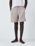 John Lewis Linen Blend Pinstripe Shorts, Soft Brown