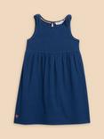 White Stuff Kids' Tie Shoulder Jersey Dress, Dark Navy