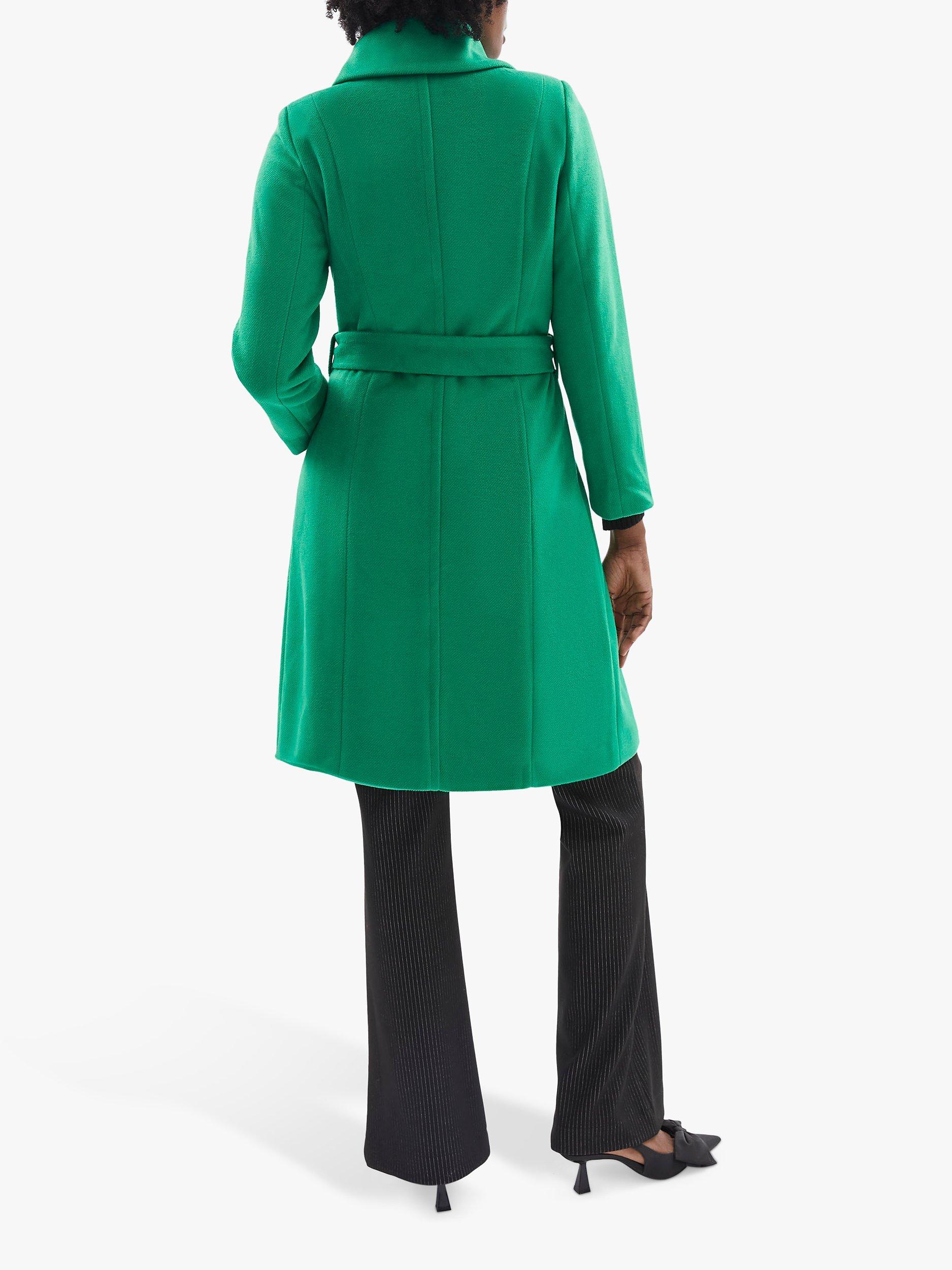 Product image 2 of 5, which shows James Lakeland Large Collar Belted Coat, Green, 8