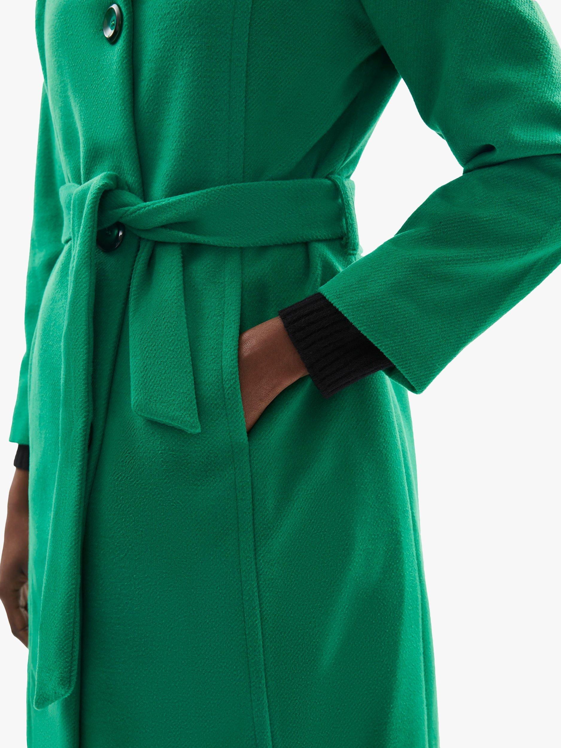 Product image 3 of 5, which shows James Lakeland Large Collar Belted Coat, Green, 8