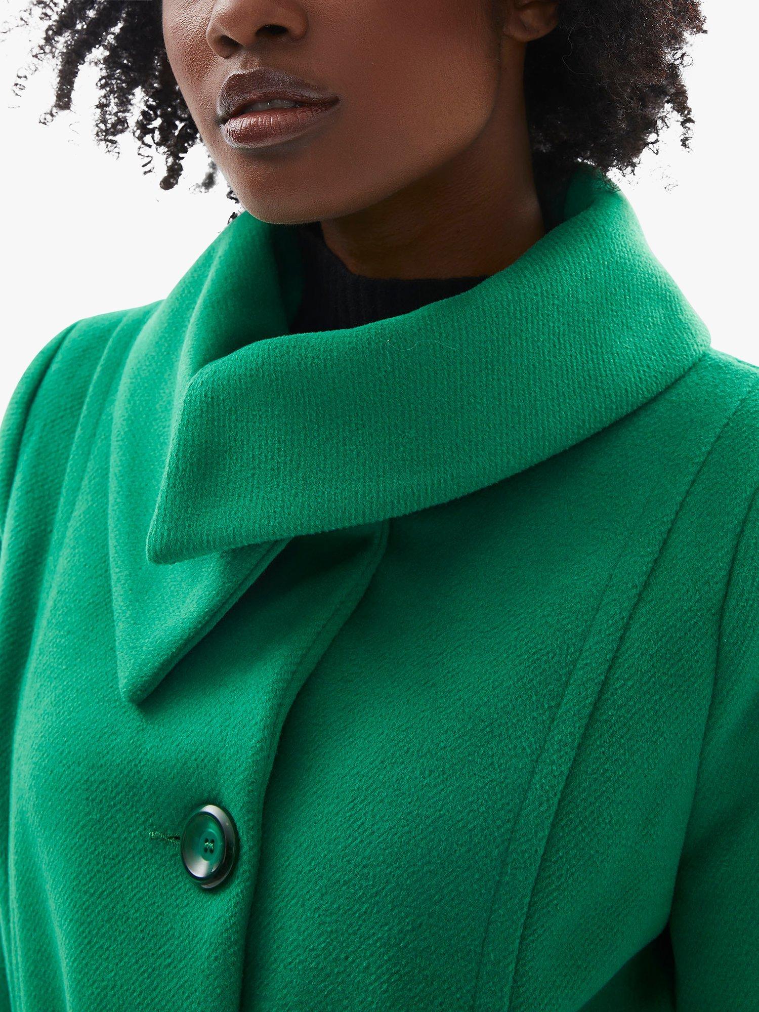 Product image 4 of 5, which shows James Lakeland Large Collar Belted Coat, Green, 8