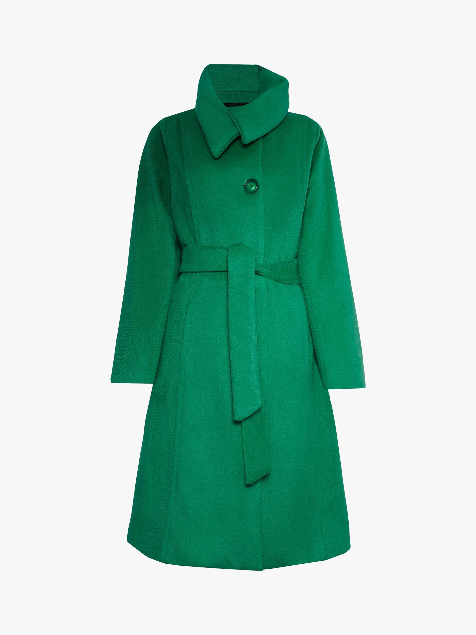 Product image 5 of 5, which shows James Lakeland Large Collar Belted Coat, Green, 8