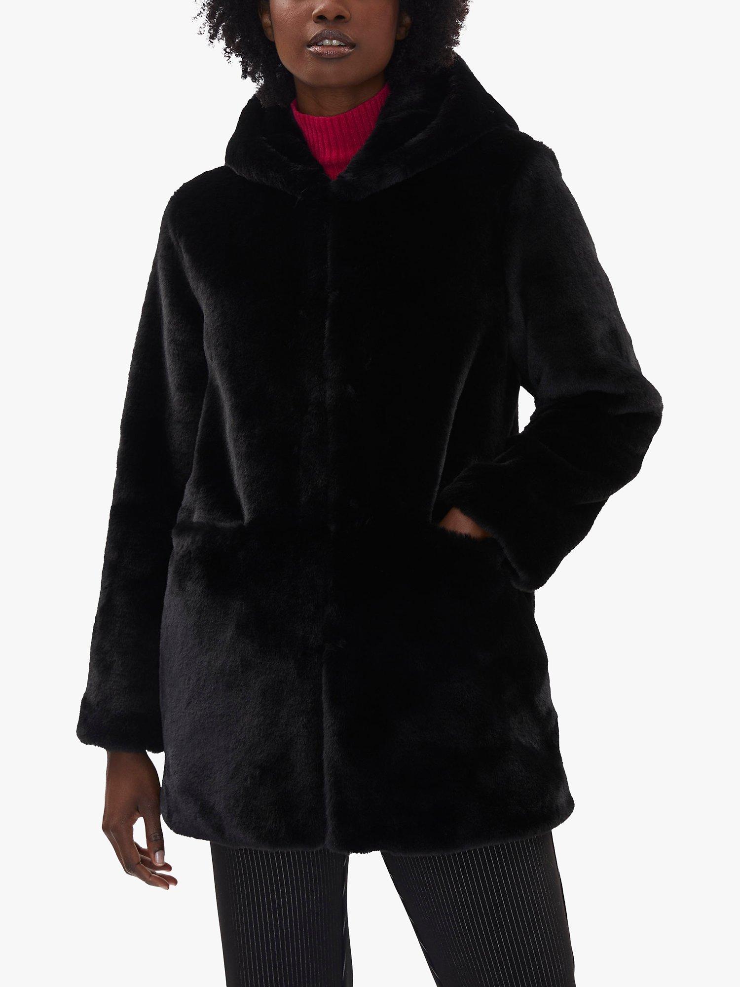 Product image 1 of 7, which shows James Lakeland Faux Fur Coat, Black, 12