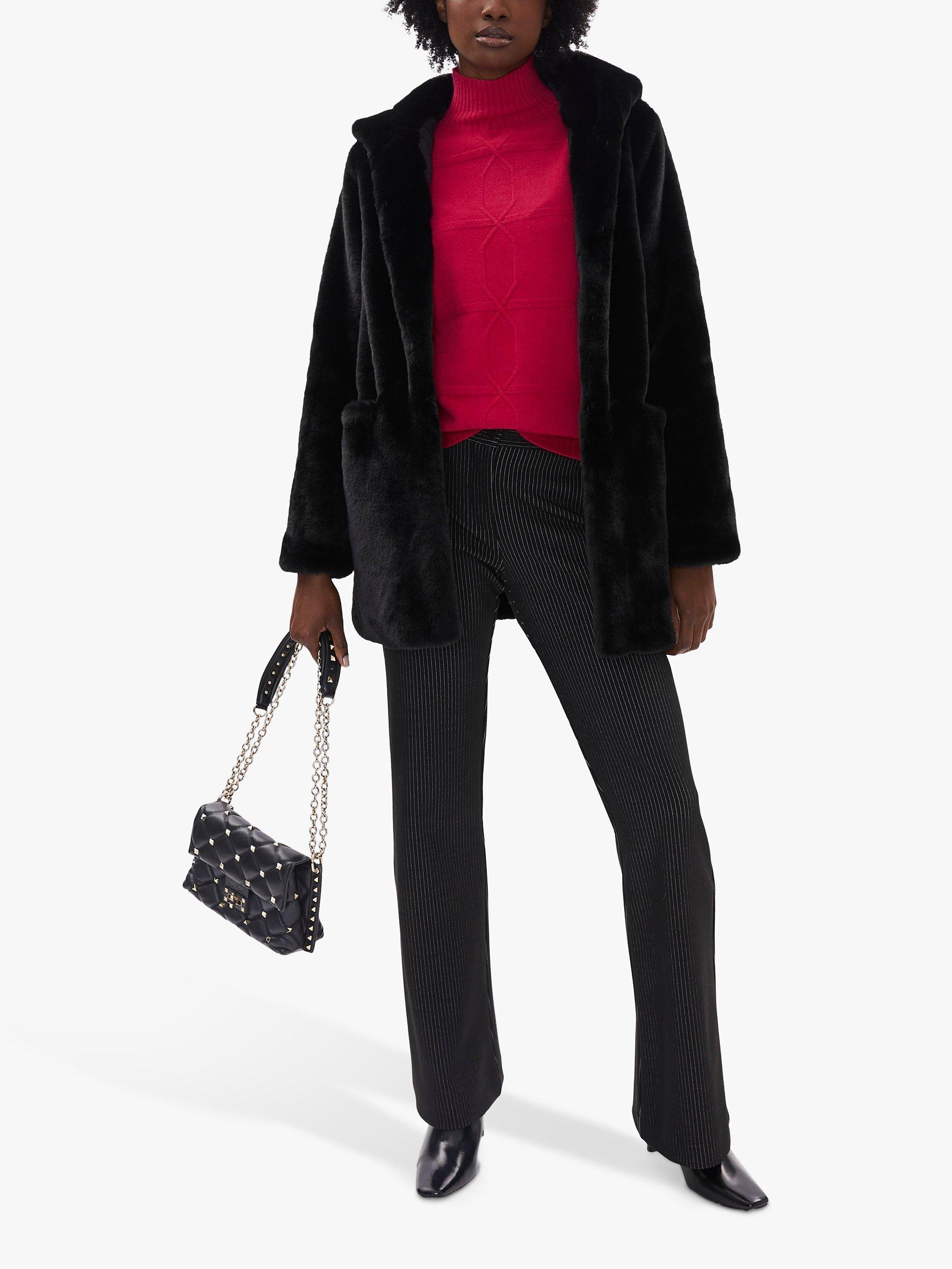 Product image 2 of 7, which shows James Lakeland Faux Fur Coat, Black, 12