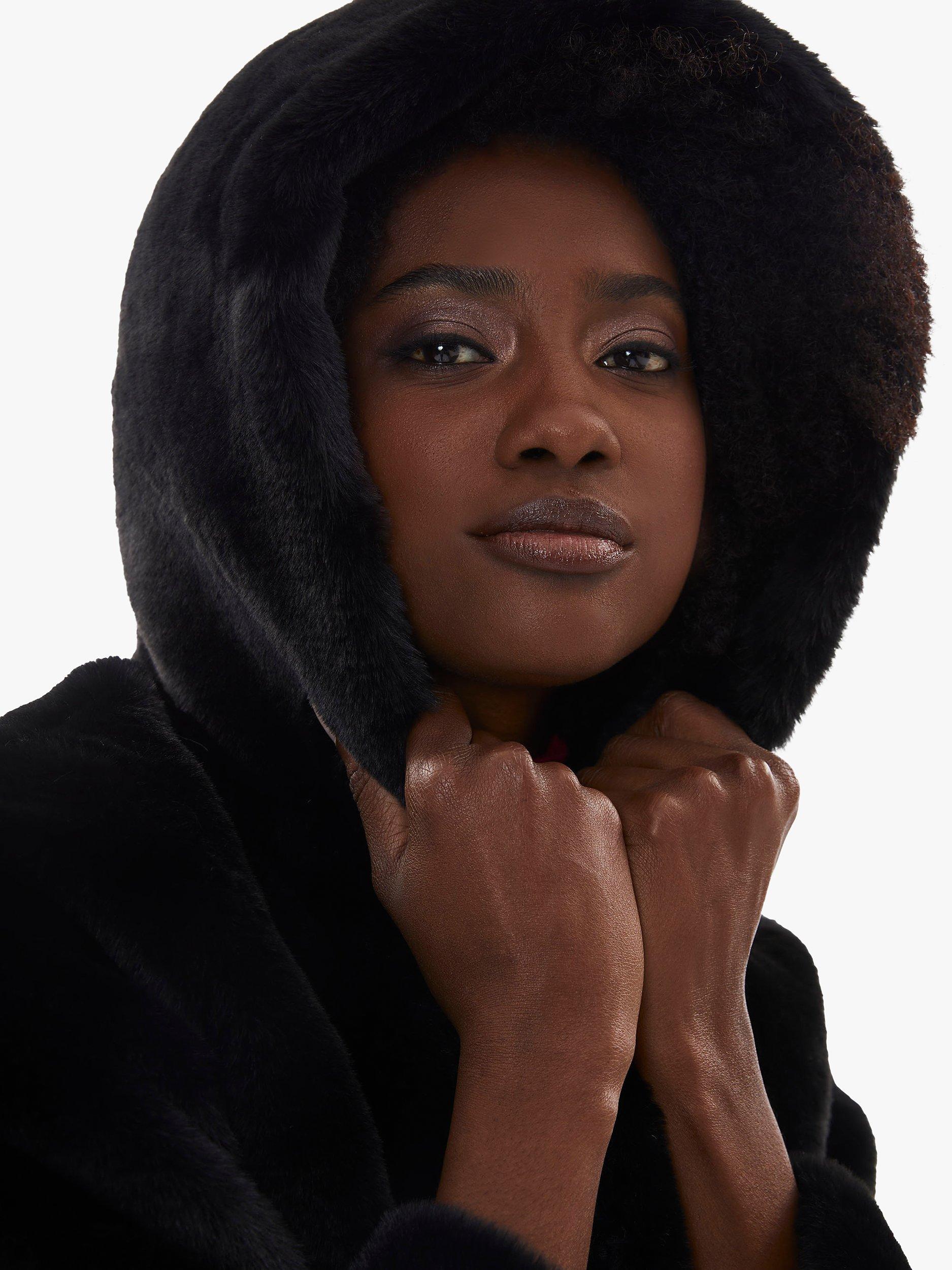 Product image 6 of 7, which shows James Lakeland Faux Fur Coat, Black, 12