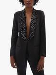 James Lakeland Rhinestone Shawl Lapel Jacket, Black