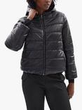James Lakeland Faux Leather Reversible Puffer Jacket, Black, Black
