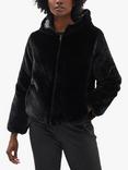 James Lakeland Faux Leather Reversible Puffer Jacket, Black, Black