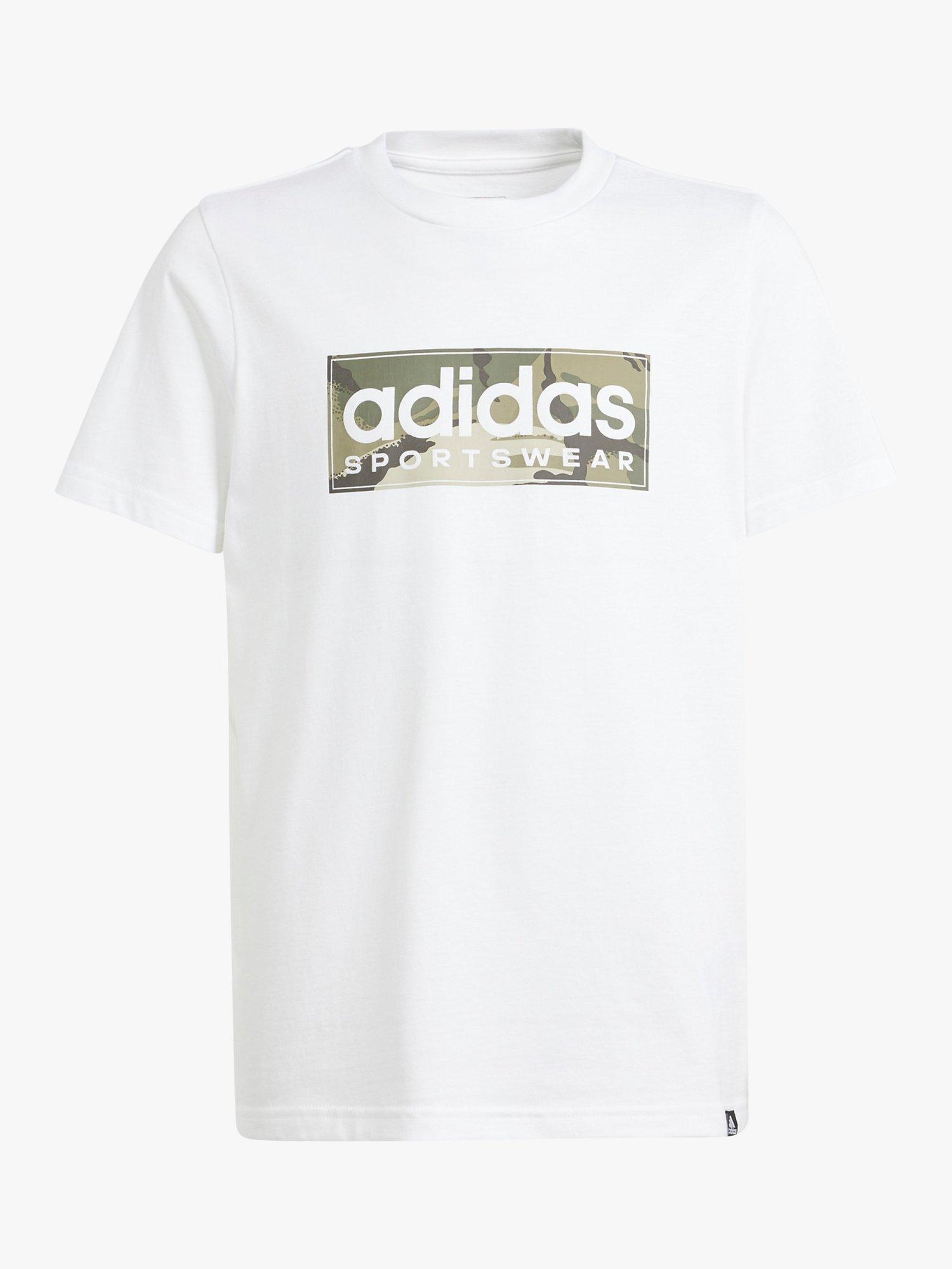 adidas Kids' Camo Logo T-Shirt, White