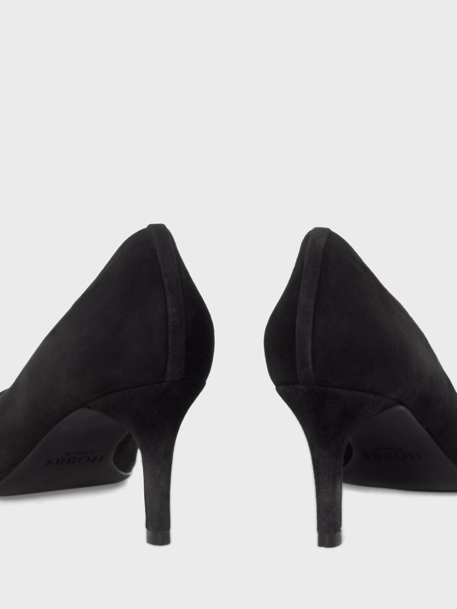 Product image 5 of 6, which shows Hobbs Amy Suede Court Shoes, Black, 3