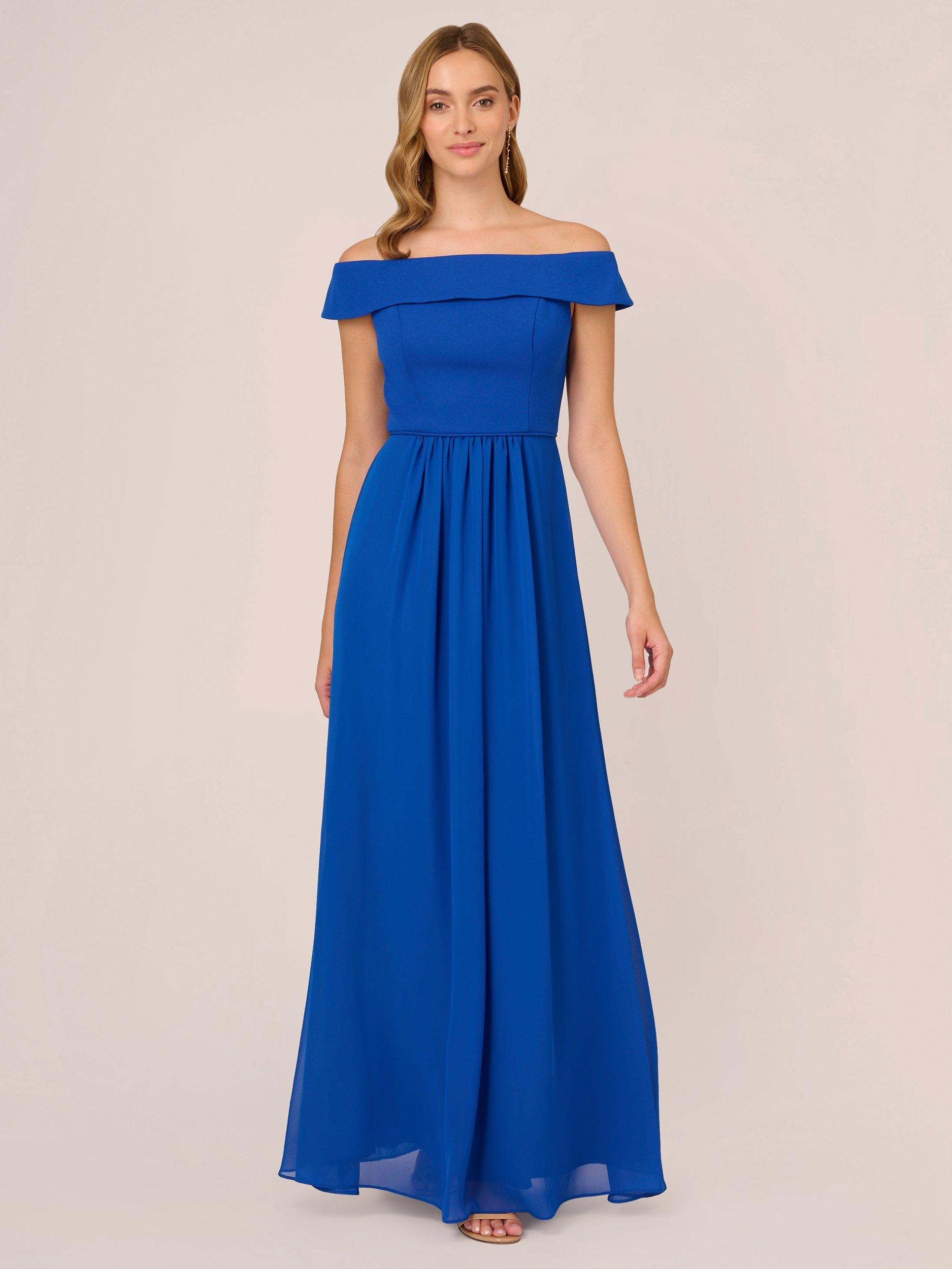 Adrianna Papell Crepe Chiffon Maxi Dress, Violet Cobalt