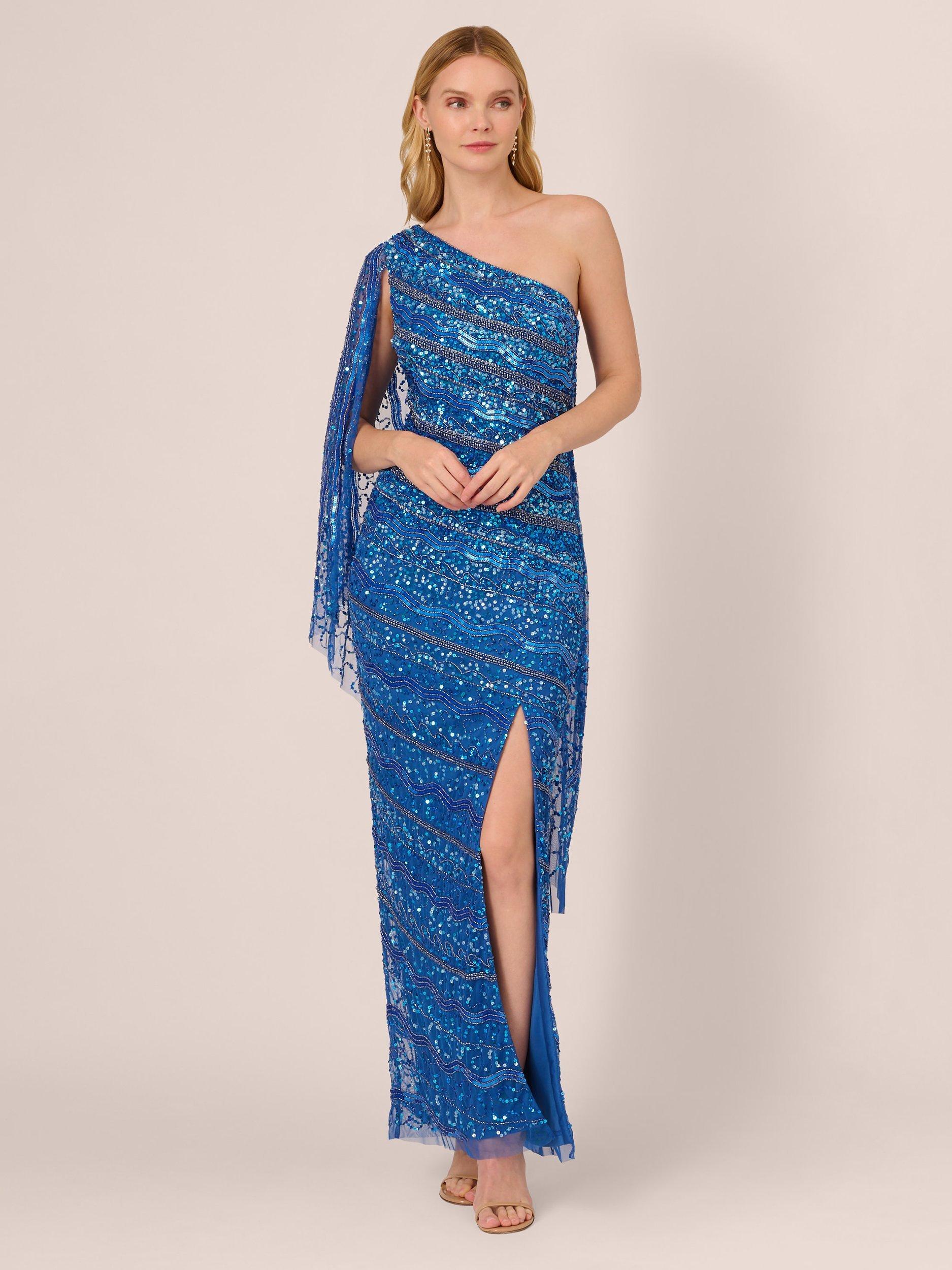 Adrianna papell one shoulder sequin dress best sale