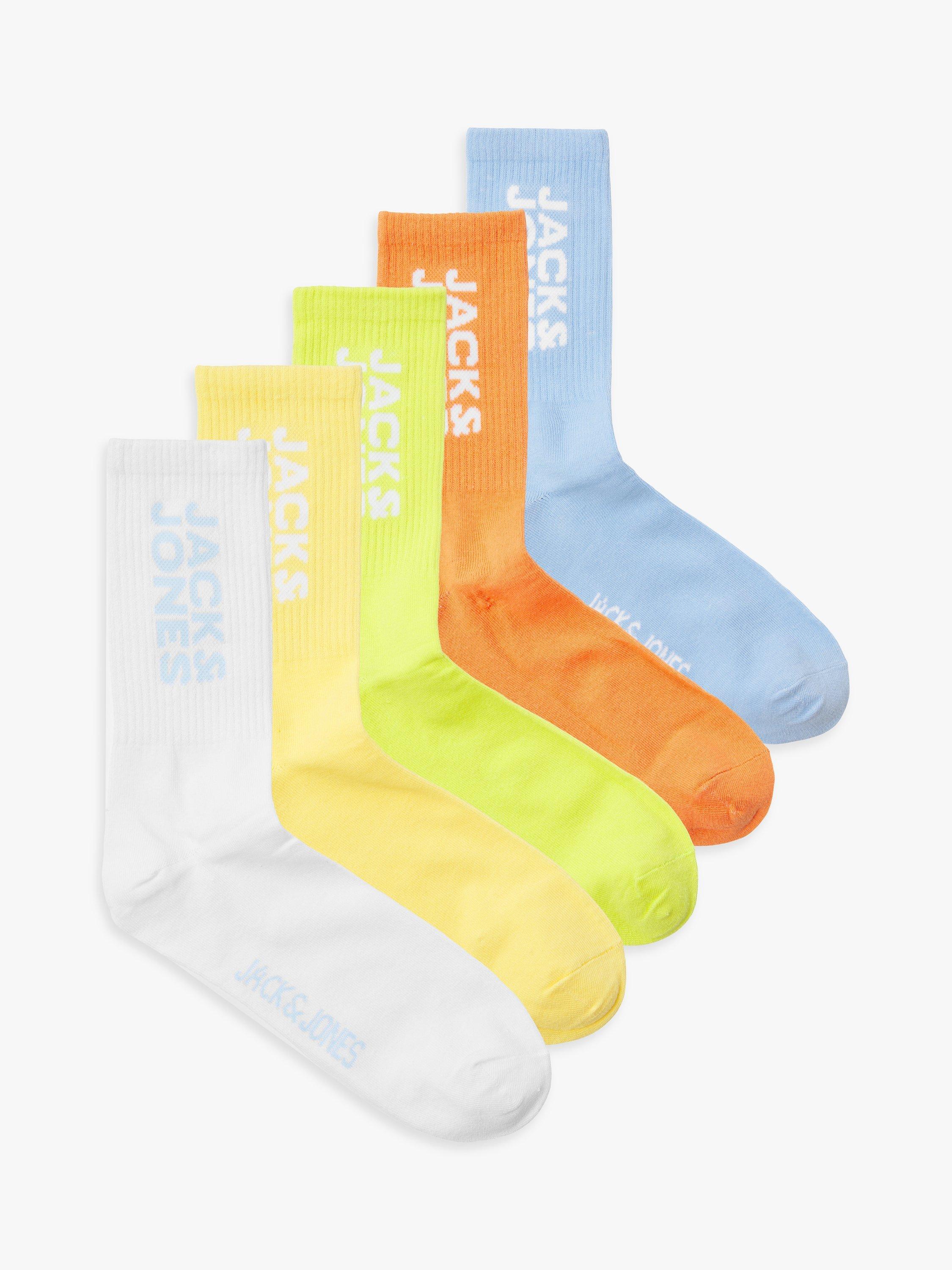 Jack & Jones Kids' Logo Sport Socks, Pack of 5, Multi