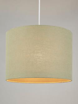 John Lewis Sophia Pure Linen Drum Lampshade, Sage
