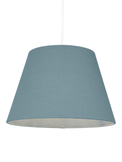 John Lewis Sophia Pure Linen Tapered Lampshade, Lake Blue