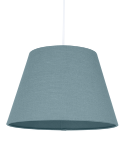 John Lewis Sophia Pure Linen Tapered Lampshade - view 2, Lake Blue