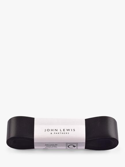 John Lewis Double Satin Ribbon L5m, Black