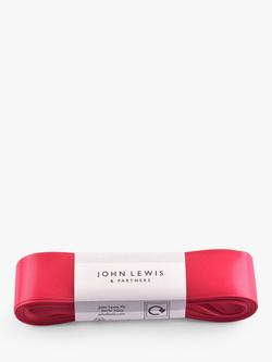 John Lewis Double Satin Ribbon L5m, Paris Pink