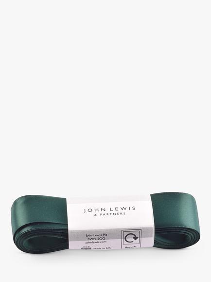 John Lewis Double Satin Ribbon L5m, Bonsai