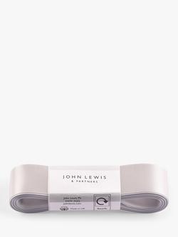 John Lewis Double Satin Ribbon L5m, Silver Coin