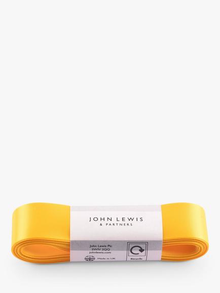 John Lewis Double Satin Ribbon L5m, Sunflower