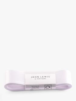 John Lewis Double Satin Ribbon L5m, White