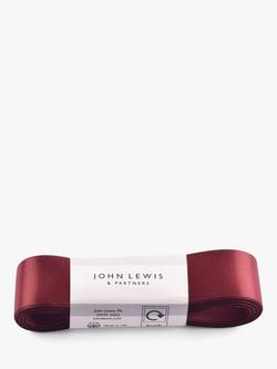 John Lewis Double Satin Ribbon L5m, Claret