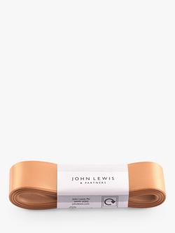 John Lewis Double Satin Ribbon L5m, Sand Dune