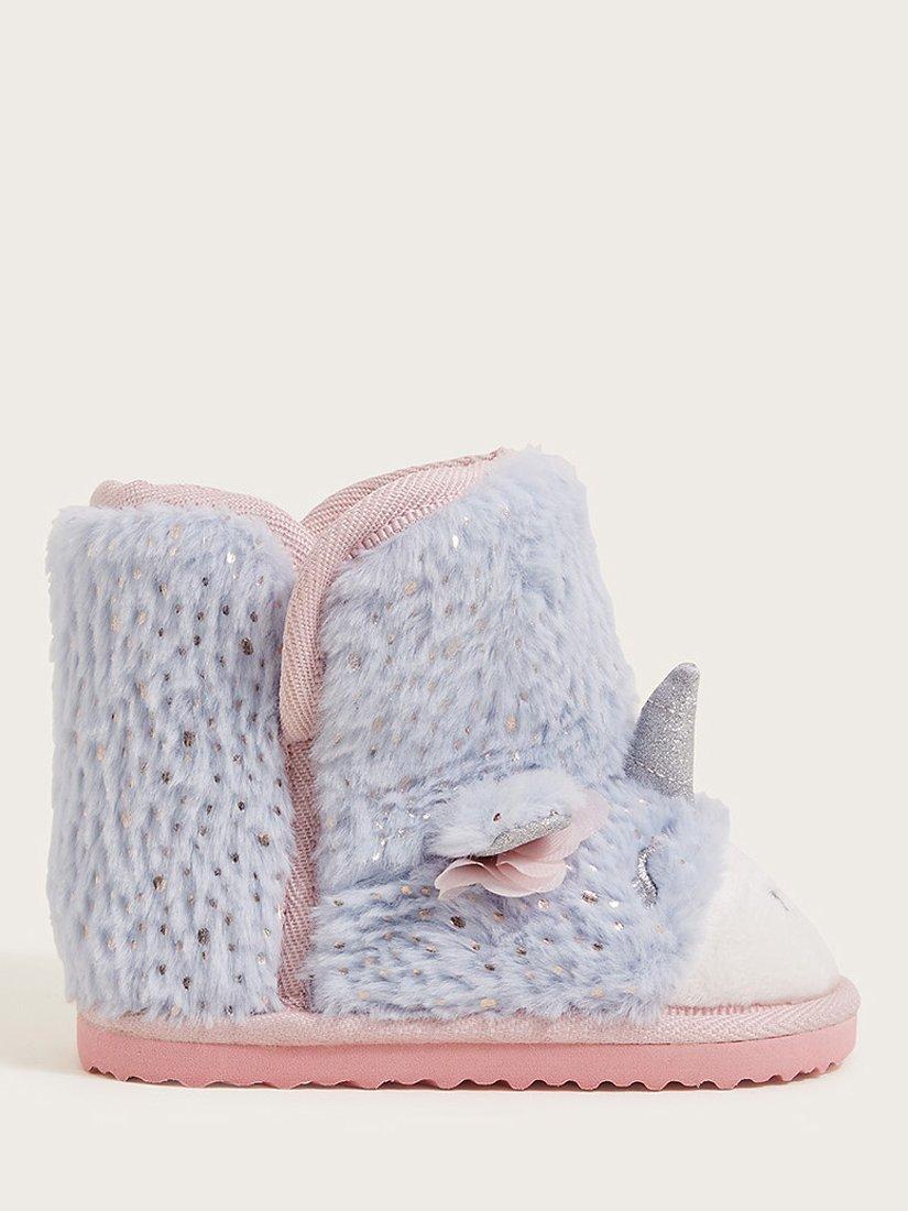 Monsoon Kids' Tessa Sparkle Unicorn Slipper Boots, Multi
