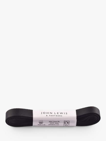John Lewis Grosgrain Ribbon L5m, Black