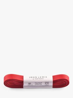 John Lewis Grosgrain Ribbon L5m, Scarlet