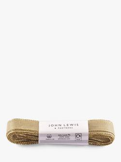 John Lewis Wired Metallic Ribbon L5m, Gold