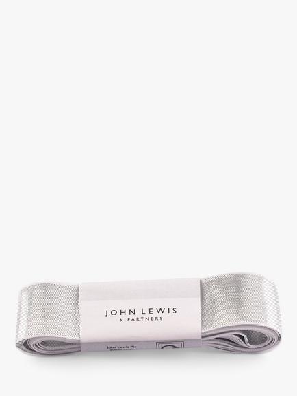 John Lewis Liquid Metallic Ribbon, L5m, Silver