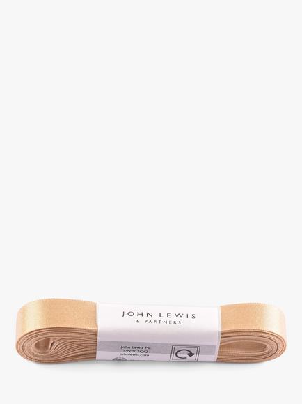 John Lewis Poly Glitter Ribbon, L5m, Gold