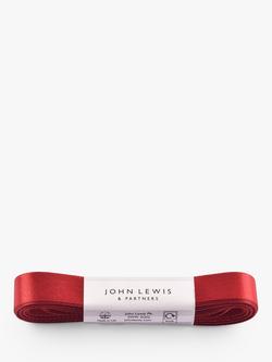 John Lewis Poly Glitter Ribbon, L5m, Scarlet