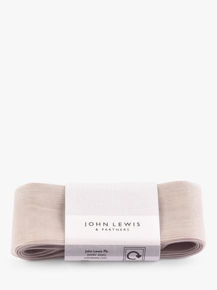 John Lewis Sheer Ribbon, L5m, Light Grey
