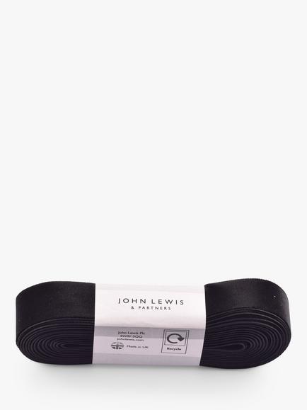 John Lewis Velvet Ribbon, L3m, Black