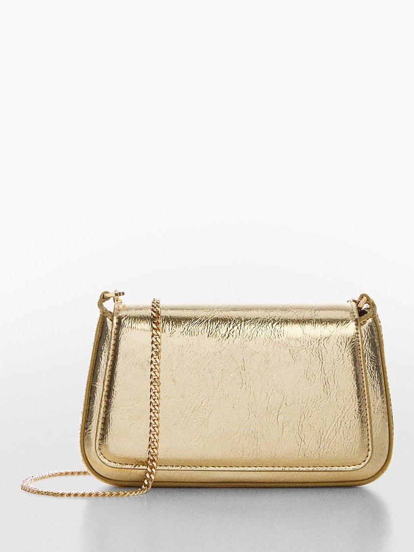 Mango Ice Patent Faux Leather Handbag, Gold