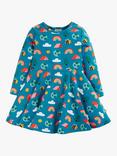 Frugi Kids' Organic Cotton Blend Sofia All the Things I Love Skater Dress, Tor