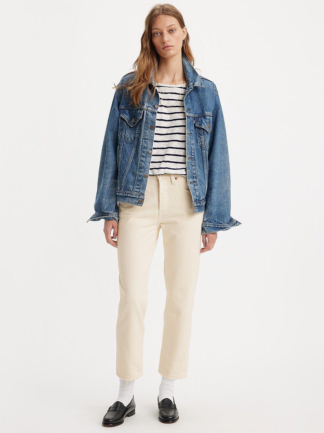 Product image 1 of 4, which shows Levi's 501 Ankle Jeans, Ecru Booper, W24/L26